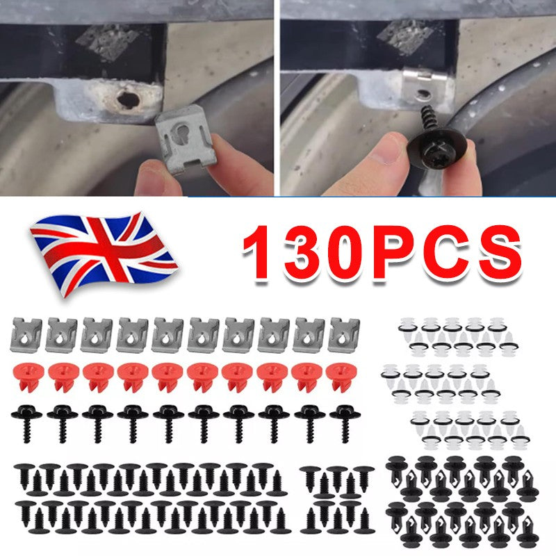 Clips 130Pcs Fit Ford Fiesta Roue Arch Splash Guard Bouclier Bumper Wing Doublure