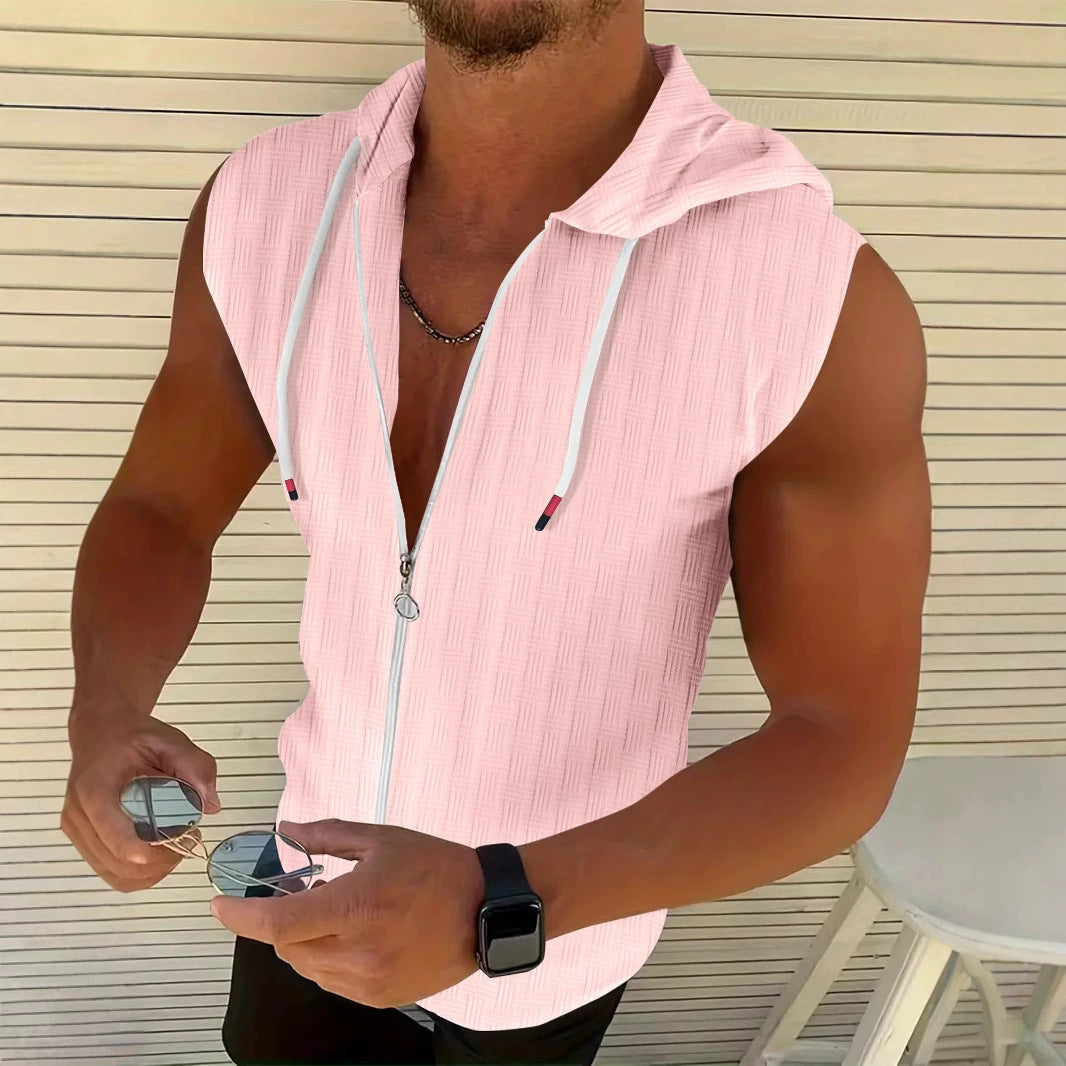 Cardigan zippé sans manches élégant pour hommes