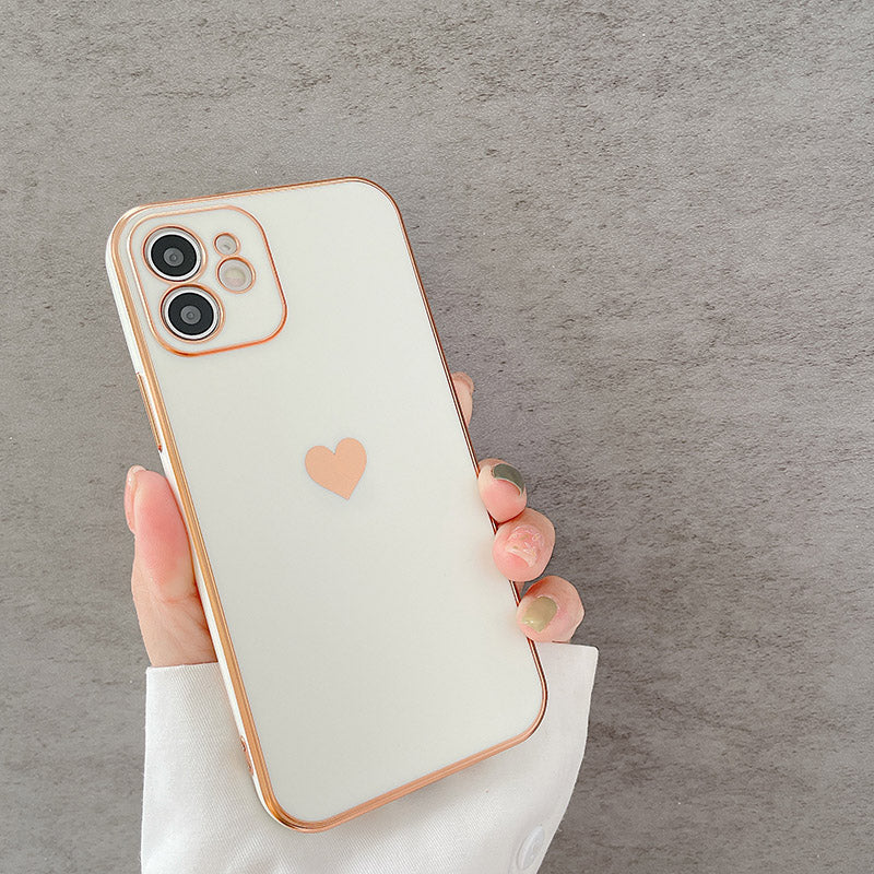Matte Grosted Electroplating Petit Love Phone Case