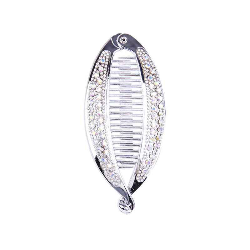 Diamant populaire Strass Electroplating Fish Banana Clip cheveux en forme de poisson