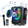 1Pc Haut-parleur sans fil portable avec lumière LED 2 sans fil Mics télécommande TWS Musi