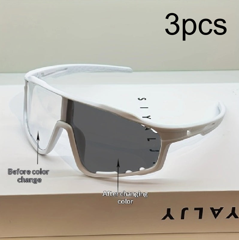Lunettes de soleil à vélo à changement de couleur Unisexe