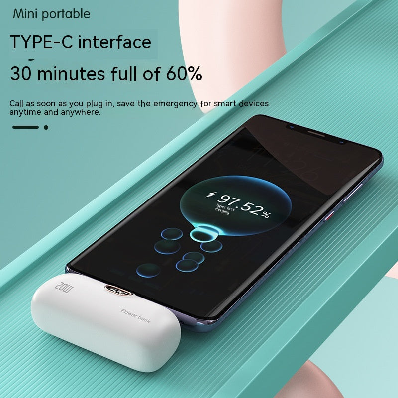 Pocket sans fil Capsule Power Bank Petit Portable Power Source Power Bank Mini Fast Charge
