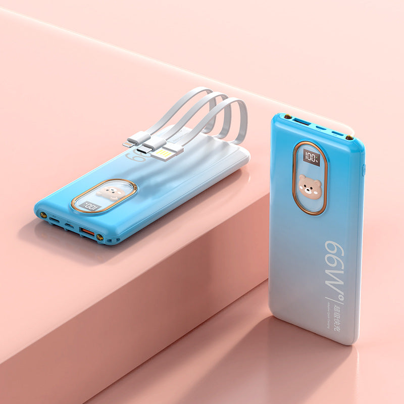 66W est livré avec 3 fils Super Fast Charge 20000mAh Power Bank Grande Puissance Mobile