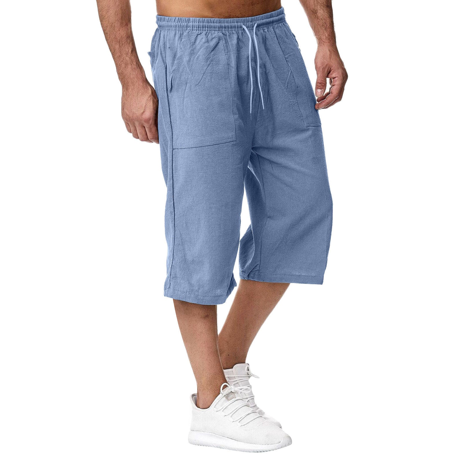 Amazon Europe and America Men's Casual Cotton-Line Sports Pantalons Été Cotton-Line Cropp
