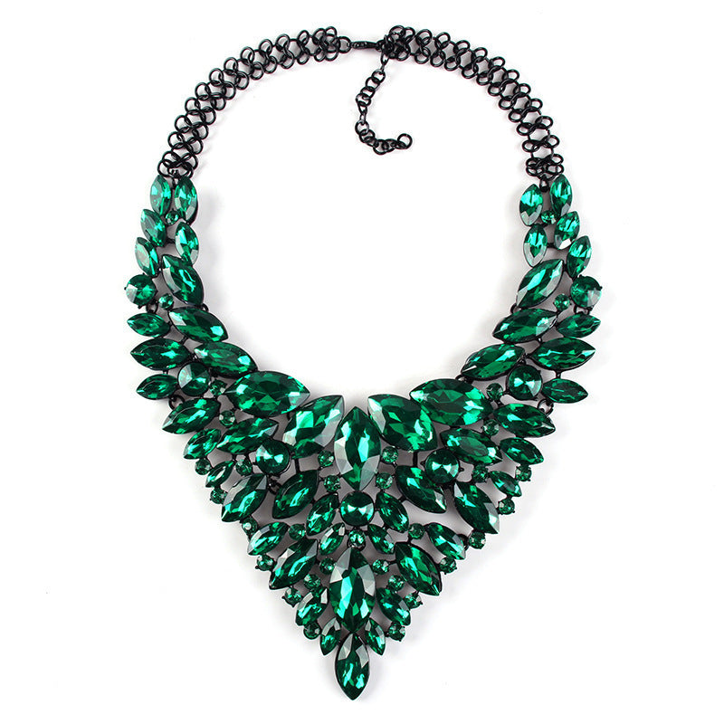 Collier en Strass en alliage Chaîne de sweater en diamant
