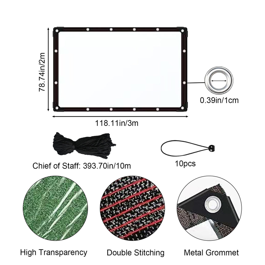 Ensemble de 13 pièces : 2x3 M Tarpe lourde + 10 boules Bungee + 1 corde noire