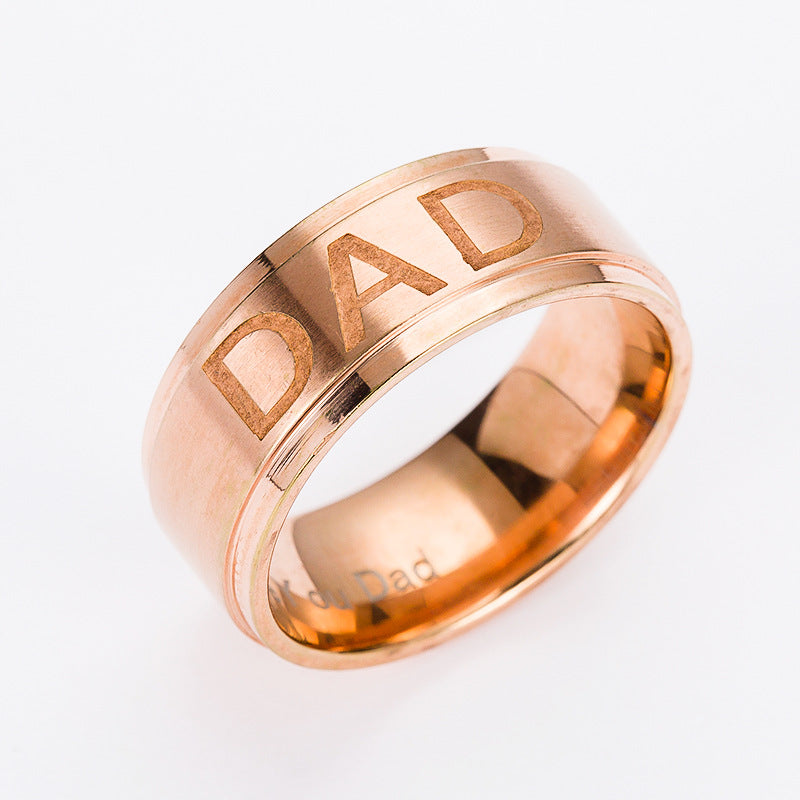 Anneau monogramme en acier titane