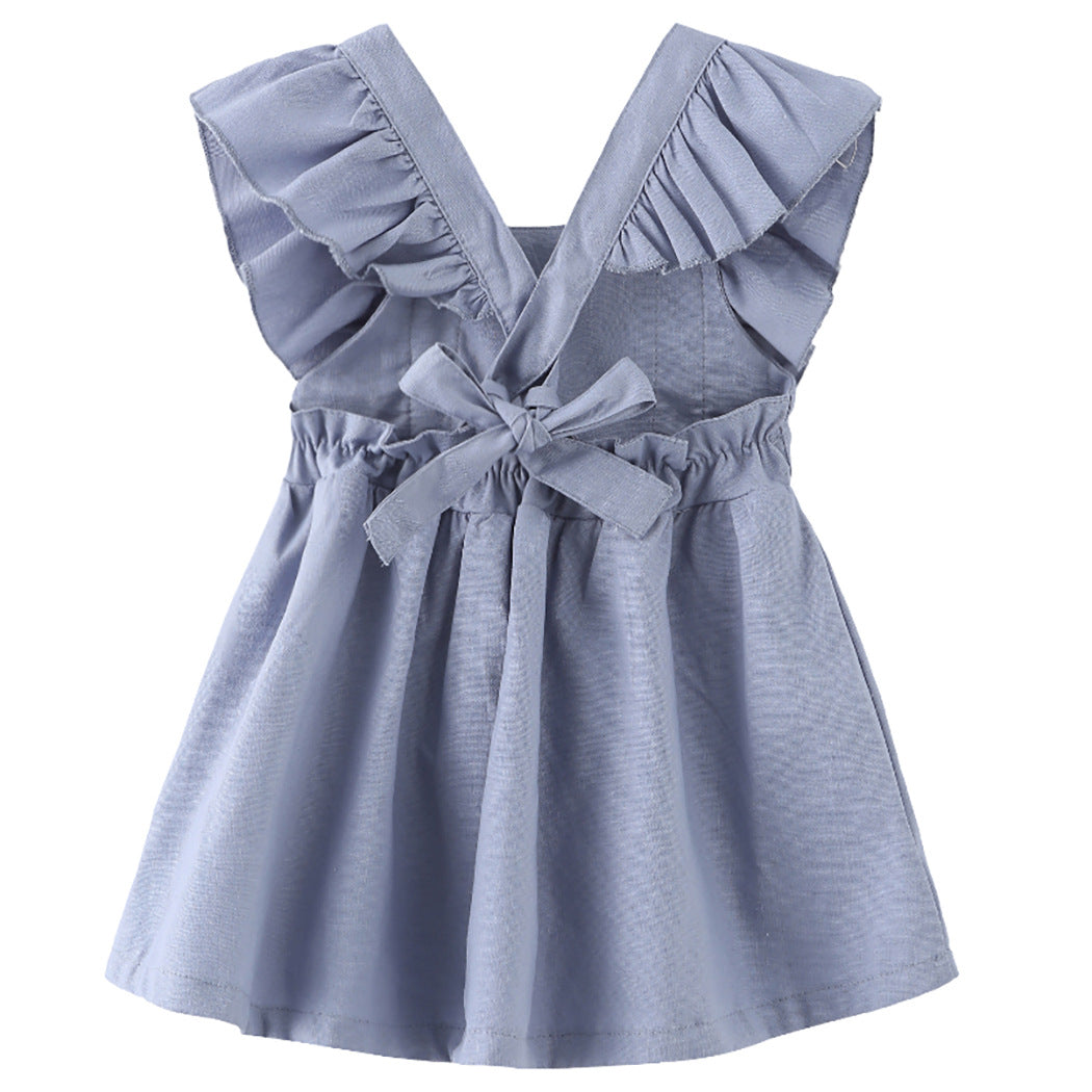Robe de plage pour filles Baby Cotton Et Lin