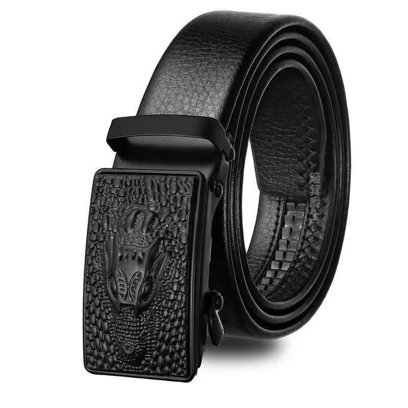 Ceinture en cuir large tendance homme avec boucle automatique