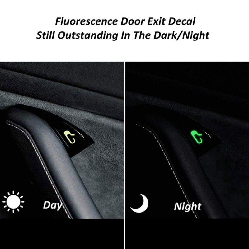 Étiquette de bouton d'ouverture lumineuse de porte