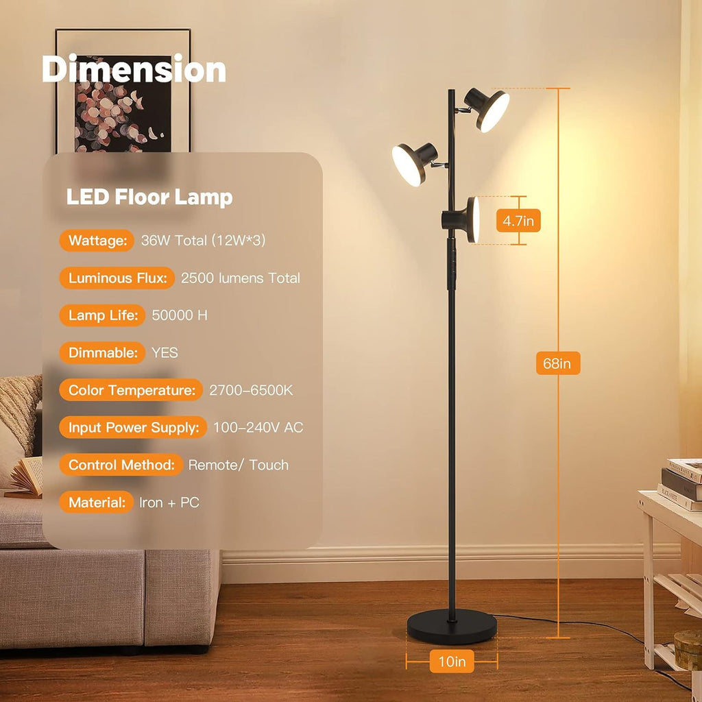 Salon chambre étude Workbench réglable lampe de sol LED télécommande rotatif