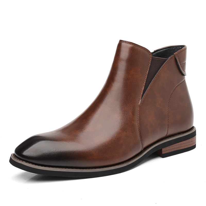 Bottes en cuir court Retro haut de gamme pour hommes
