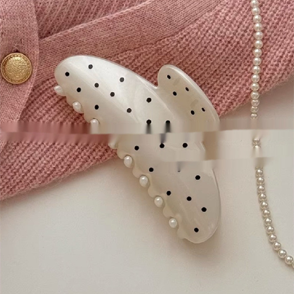Women's French Polka Dot Gold Hair Claw