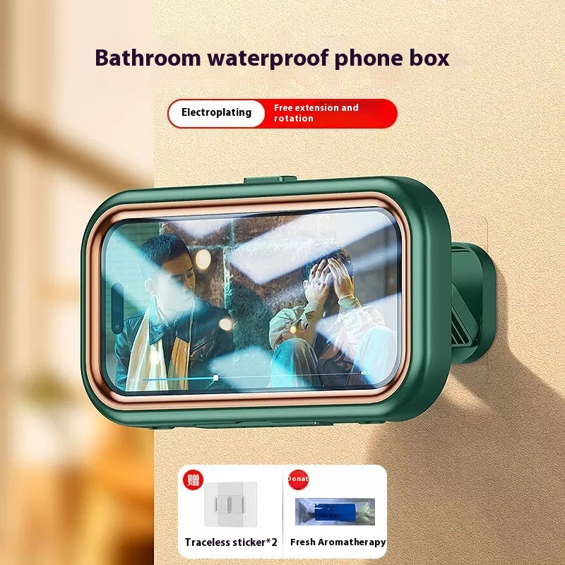 Salle de bain imperméable sans punch mural écran tactile anti-fog Cantilever Téléphone mobile