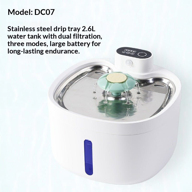 Induction de charge filtrée Fontaine d'eau pour animaux intelligents