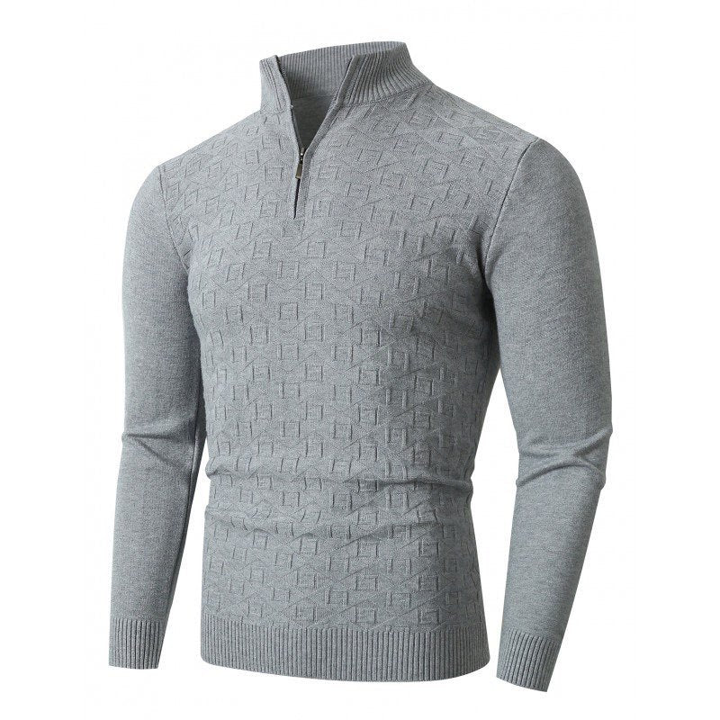 Tendance homme Slim-fit Sweater thermique de couleur unie