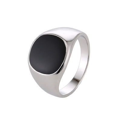 Bague d'alliage de zinc pour hommes à l'huile lisse classique