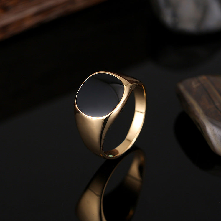 Bague d'alliage de zinc pour hommes à l'huile lisse classique