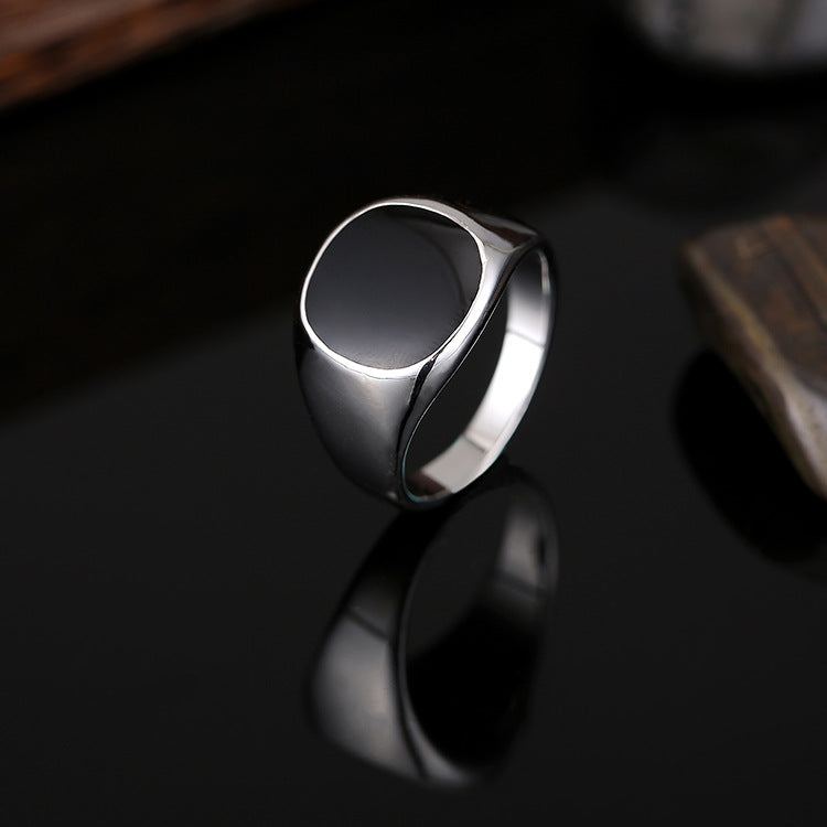 Bague d'alliage de zinc pour hommes à l'huile lisse classique