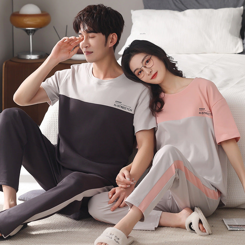 Couple pyjama hommes coton rouge année animal pantalons manches courtes maison vêtements ensemble