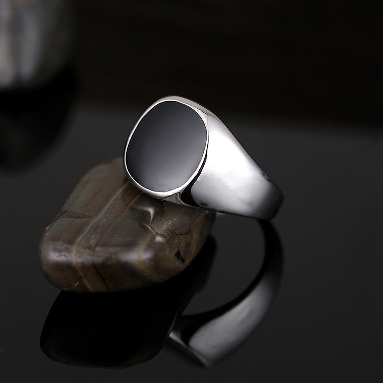 Bague d'alliage de zinc pour hommes à l'huile lisse classique