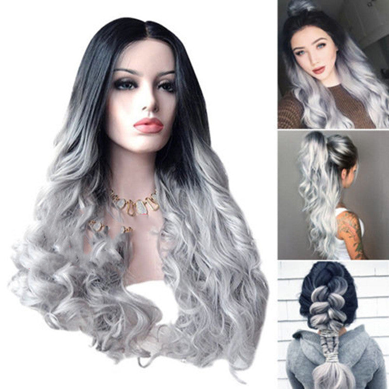 Grossesse européenne et américaine Granny Grey Gradient Volume moyen-long