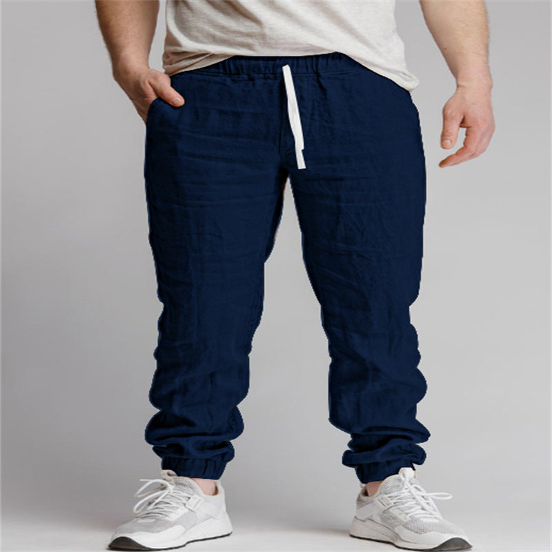 Pantalon de jogging respirant à l'extérieur casual en couleur solide avec des pantalons élastiques
