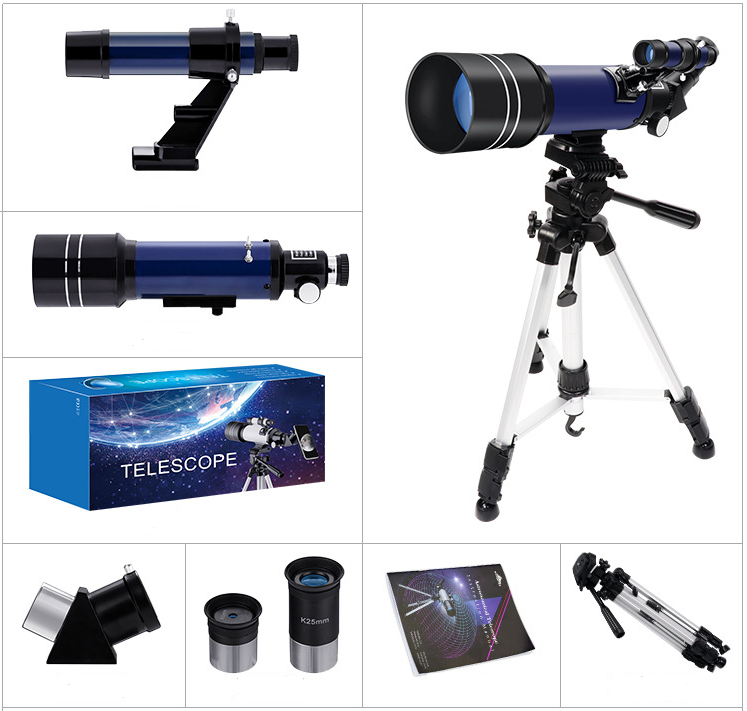 Téléscope astronomique Téléscope 70mm Refracteur Lune Observation pour les enfants Adultes Astronomie Be