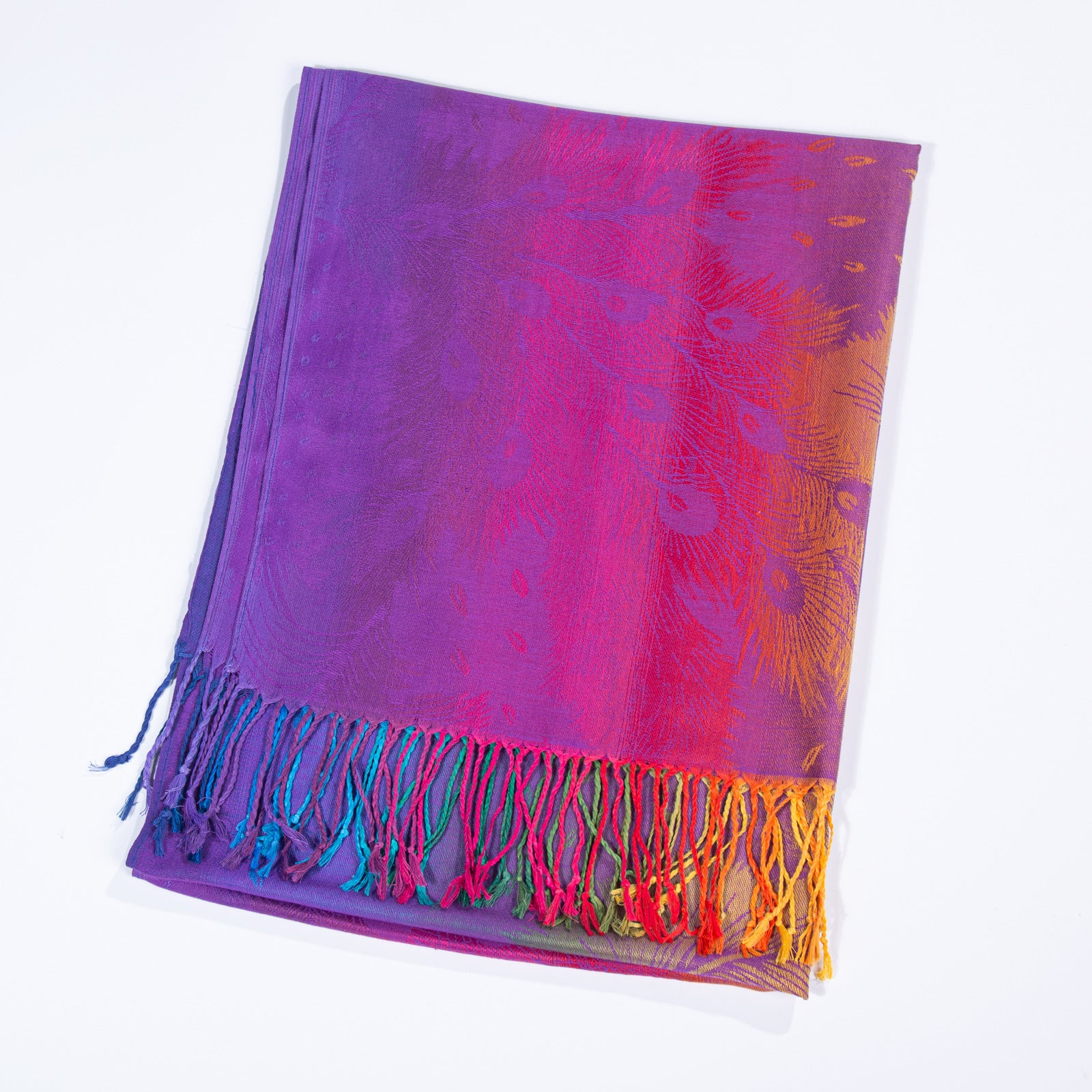 Écharpe de cou coloré à la plume, style ethnique Automne-hiver