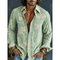 Chemise casual rétro à imprimé numérique pour homme
