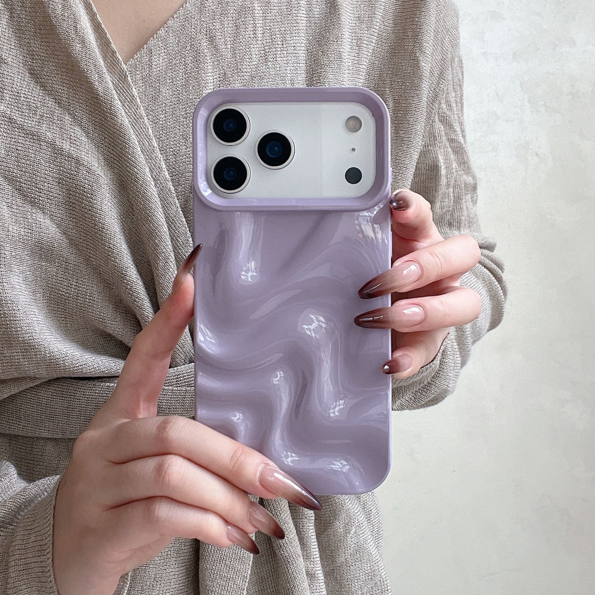 Style coréen Simple Ins en trois dimensions Ripple d'eau Soft Shell