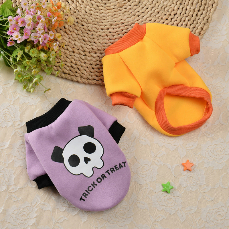 Halloween Pumpkin Crâne animal Teddy Petit chien Automne Chandail d'hiver