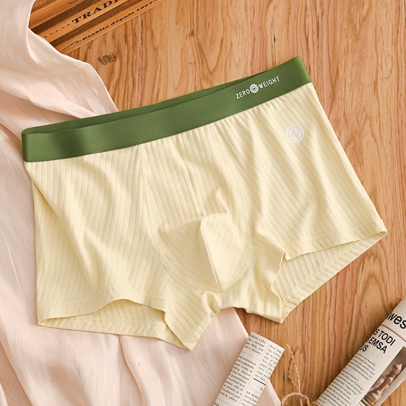 Sous-vêtements pour hommes en coton purifié rayé Couleur contrastante de la taille moyenne