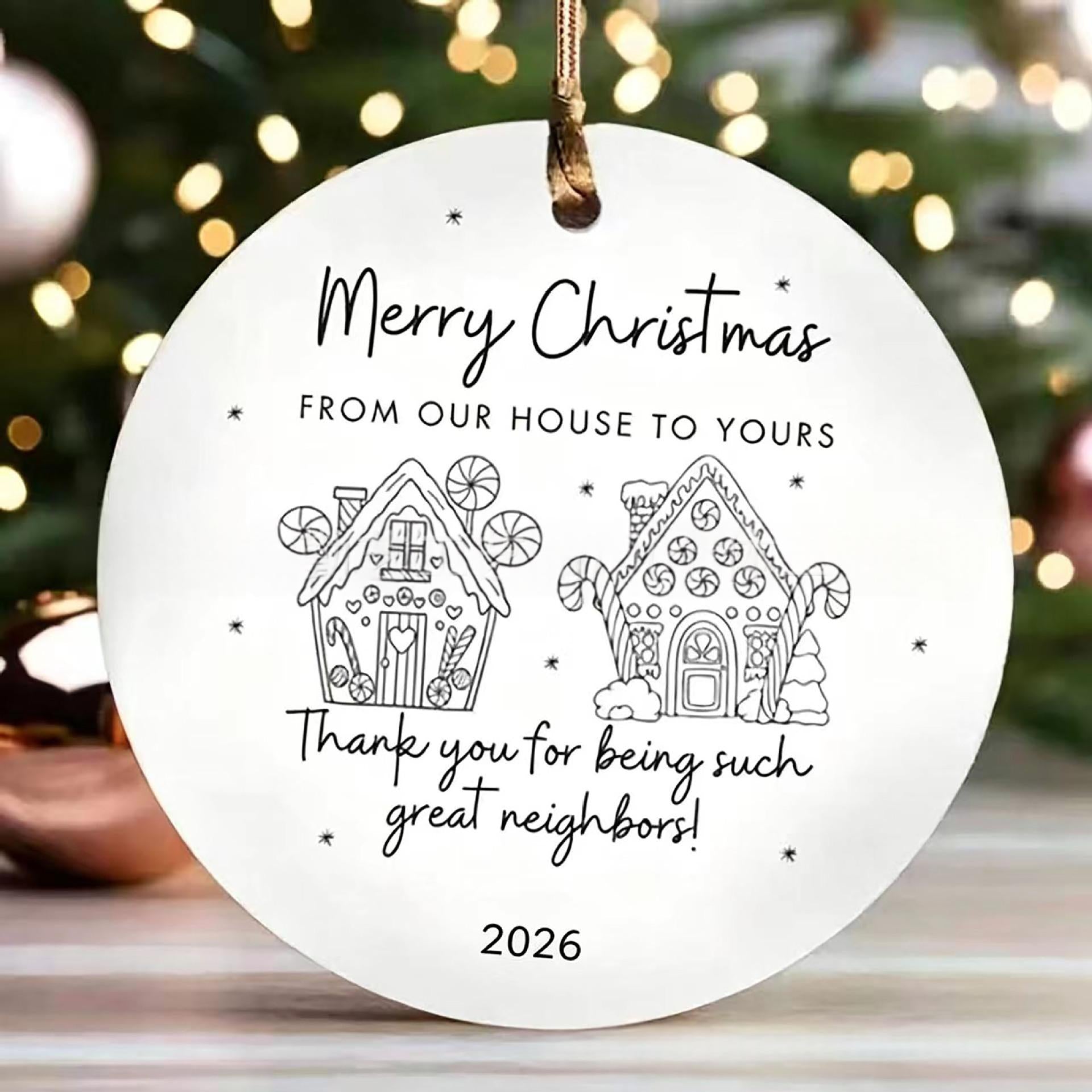Arrivée Amazon Round Pendentif de Noël en céramique