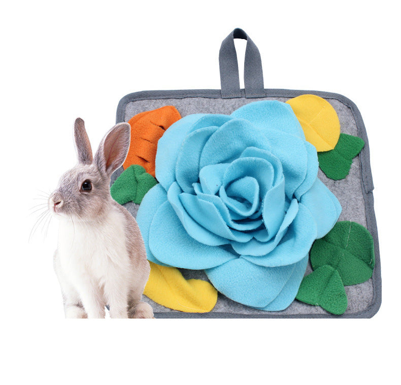 Le lapin et le hamster se nourrissent lentement Entraînement Nourriture Sniffing Mat