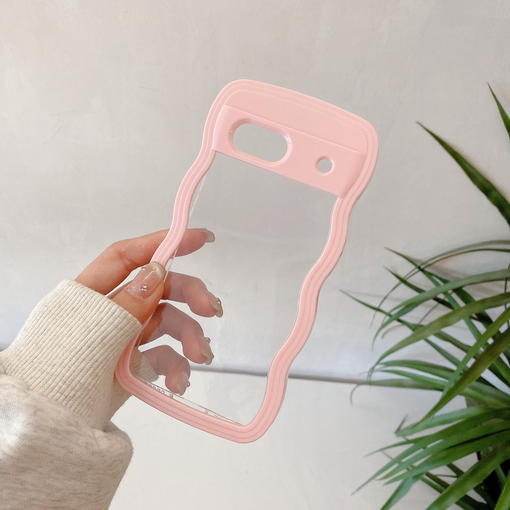 Deux-en-un Wave Shell Transparent Téléphone portable PC Couleur Hem