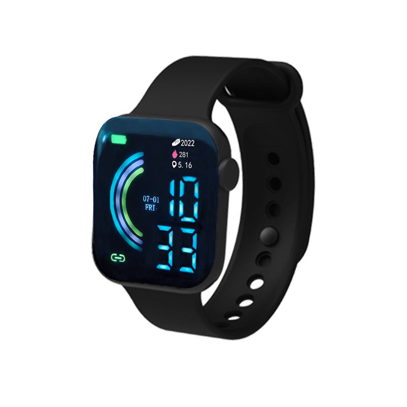 Grande écran carré Étudiant couple Sports Led montre