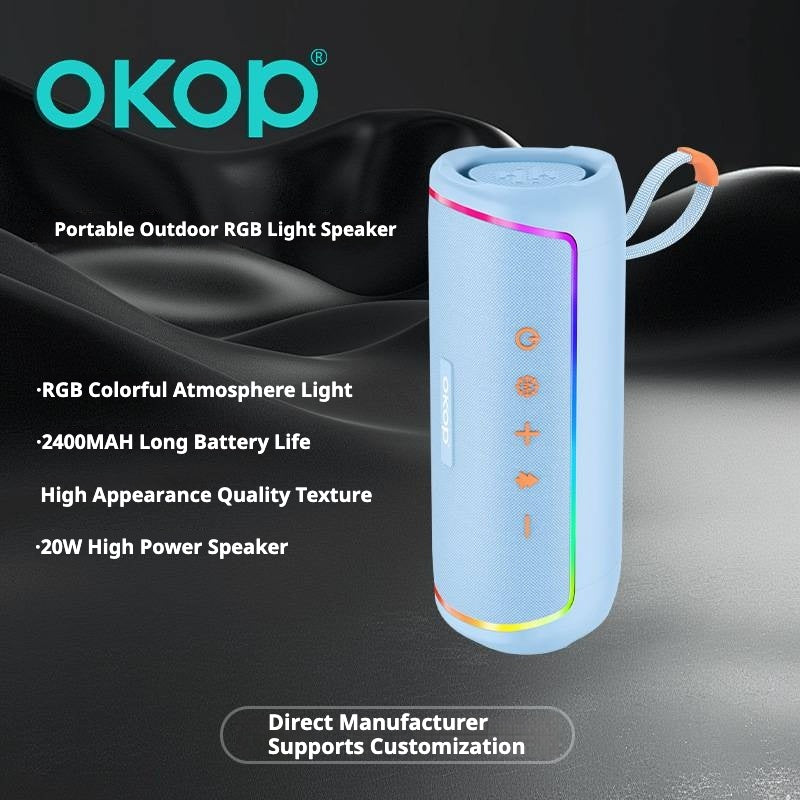 KP-842 Haut-parleur Bluetooth portable TF Support de la carte Subwoofer Ambient Light Taille compacte Lon