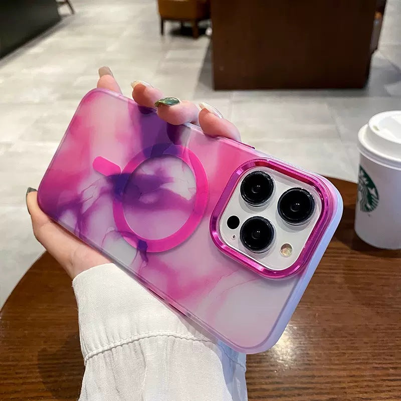 Couleur d'encre peinture à l'huile Aspiration magnétique boîtier de téléphone