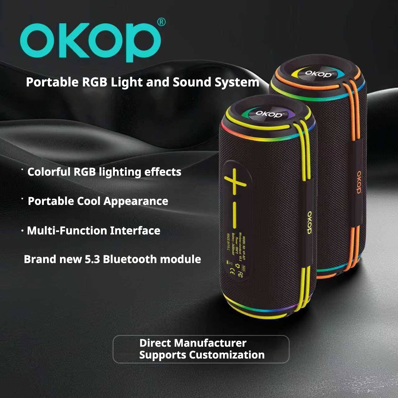 KP-827 Haut-parleur bluetooth en plein air portable à deux conducteurs haute puissance Stéréo Subwo