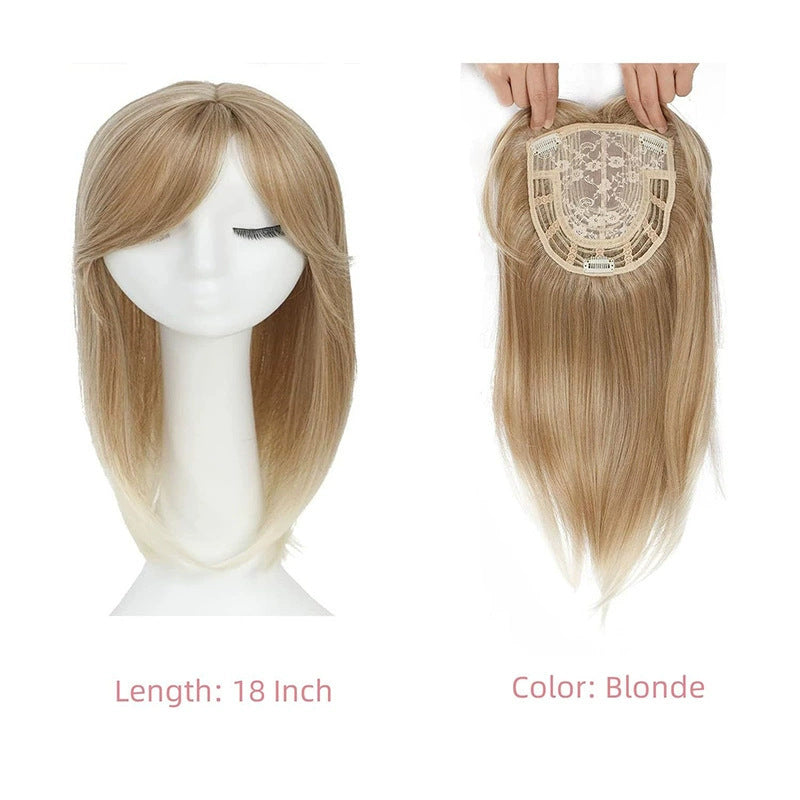 Coiffure longue droite moyenne femme - Coiffure synthétique pour couvrir les racines grises