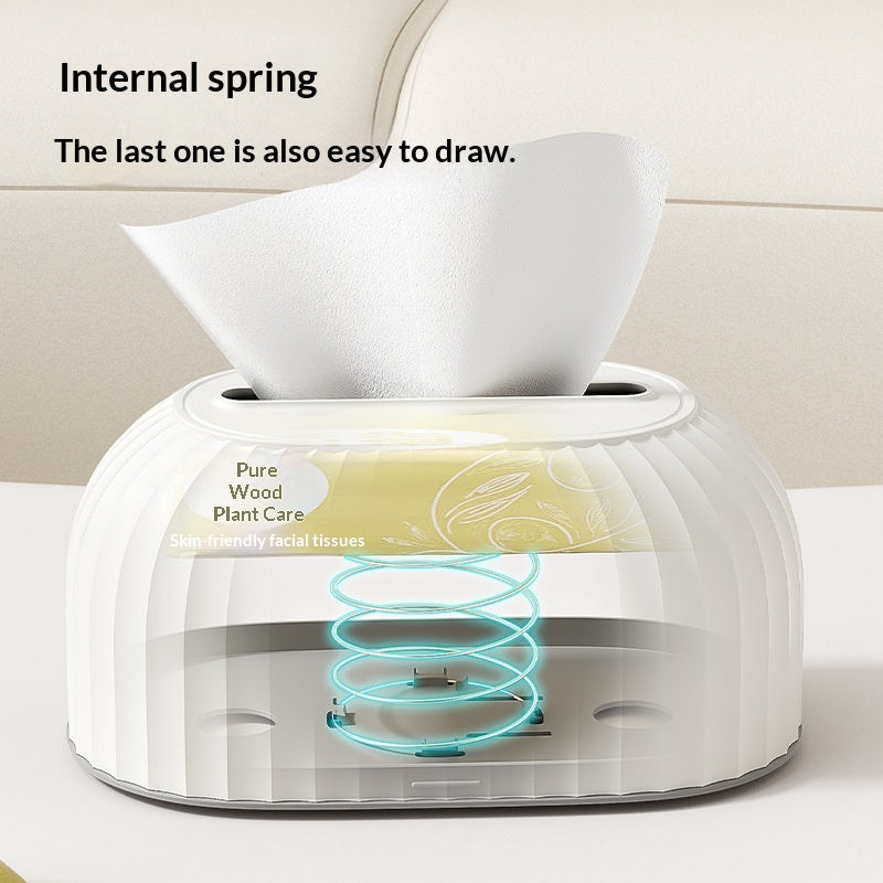 Boîte à tissu murale avec mécanisme de levage automatique à ressort