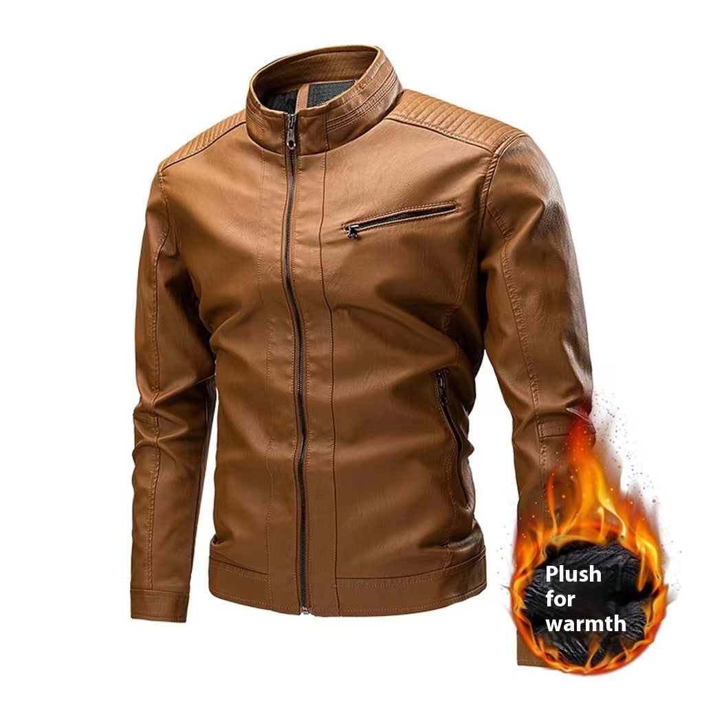 Printemps et automne Casual vêtements en cuir pour hommes couture moto rétro mode cuir