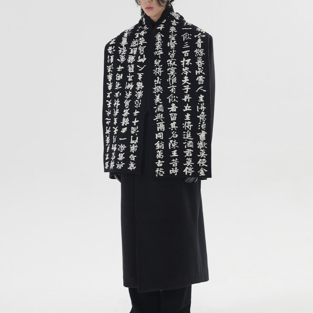 Original chinois style imitation Dehaired Angora hiver chaud noir et blanc amours écharpe