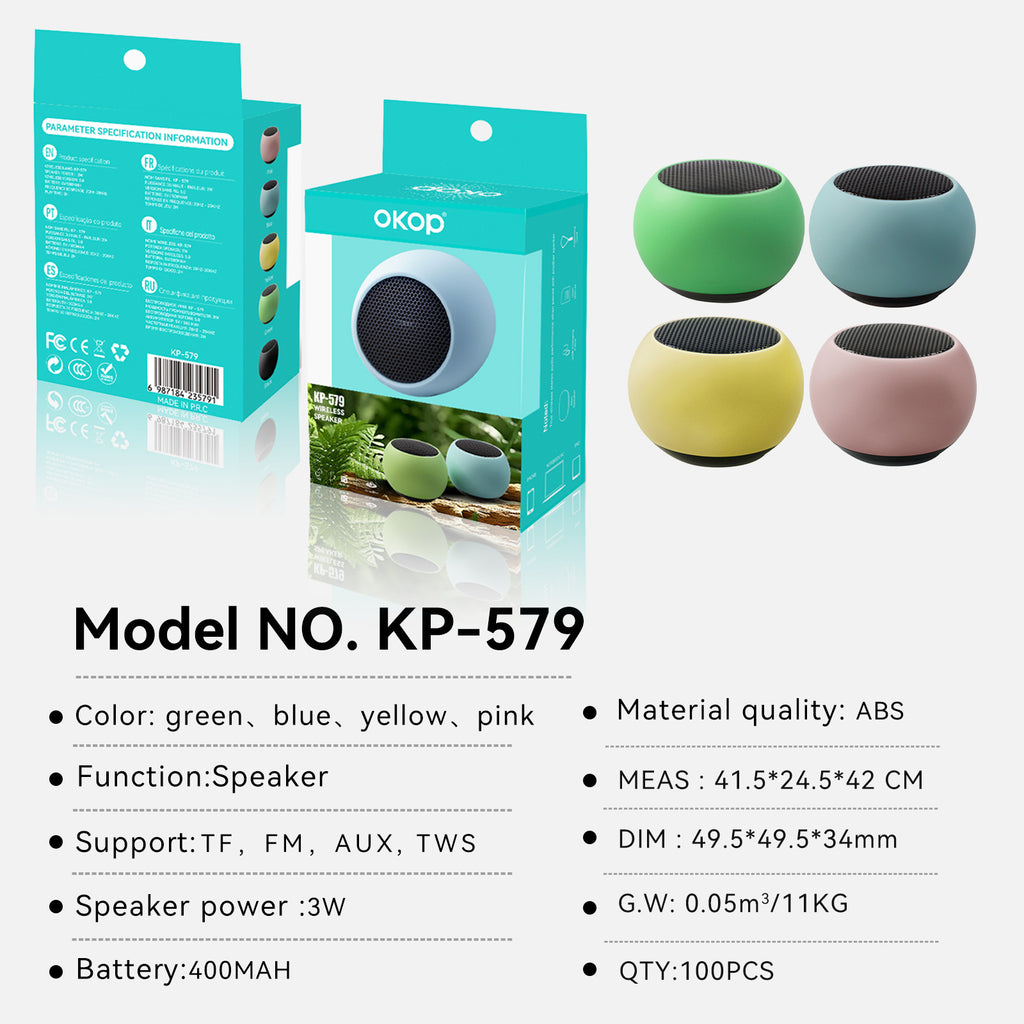 KP-579 Haut-parleur Bluetooth de style Macaron Mini haut-parleur extérieur portable avec Powe