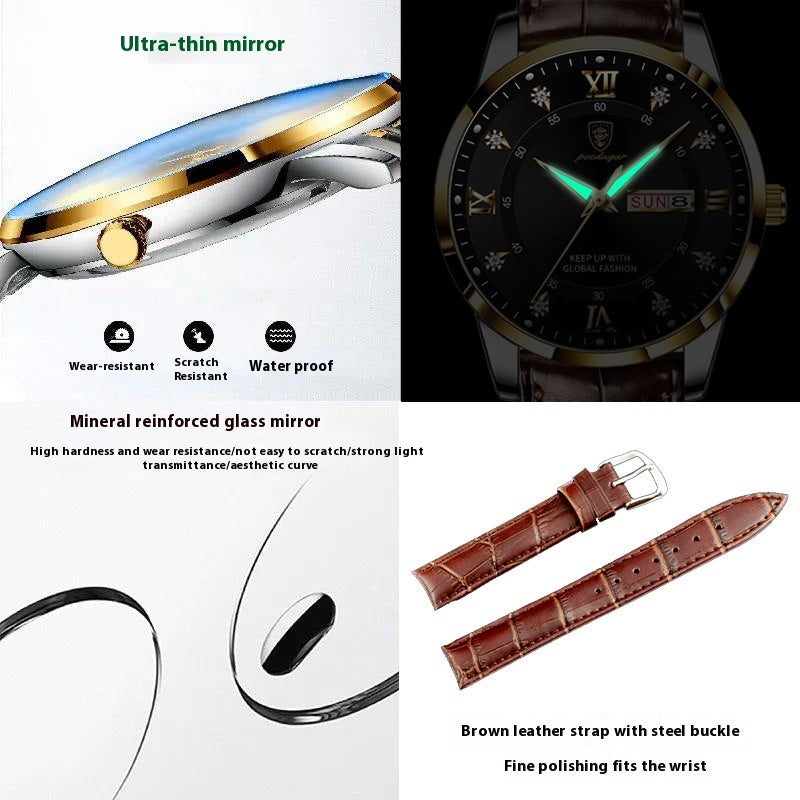 Montre Quartz ultra-mince pour hommes