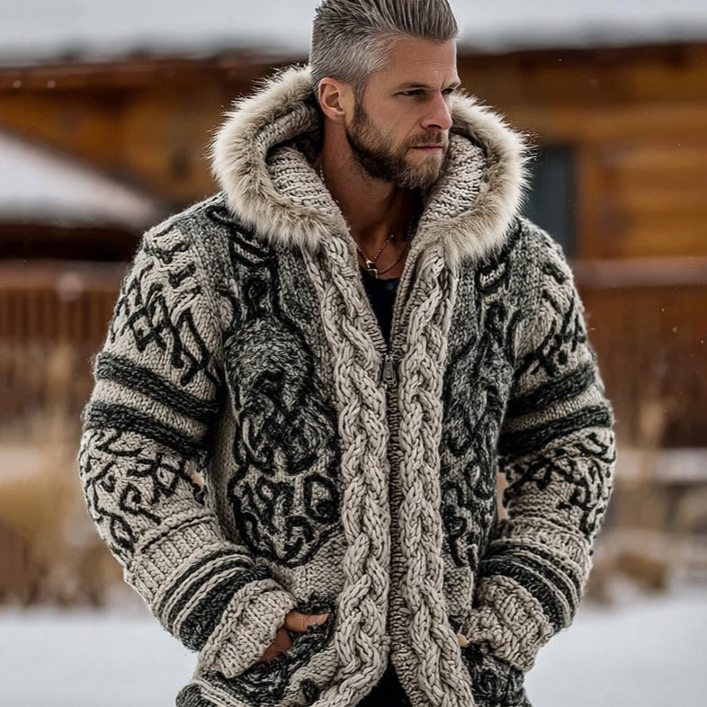 Veste double poche à fermeture éclair style Viking pour hommes