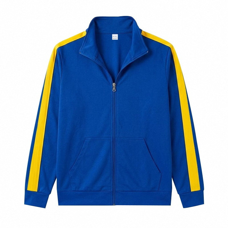 Hommes Relaxed-fit Sporty Minimalist Zip-up Stand-collar Veste
