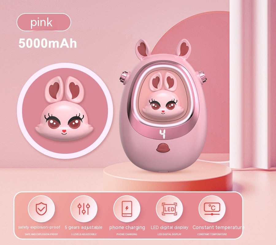 Power Bank Deux-en-un Cartoon Mini Chauffe Pad
